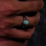 Timeless Protection: Natural Turquoise & S925 Sterling Silver Adjustable Ring