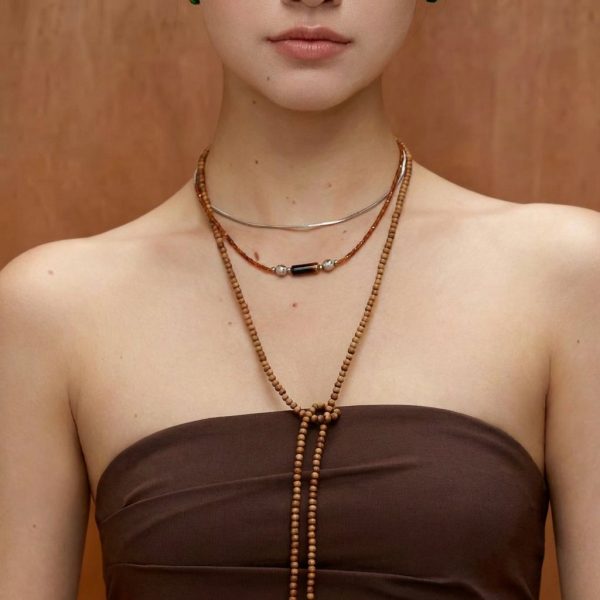 Fluid Harmony: Minimalist Round Snake Bone Chain Necklace