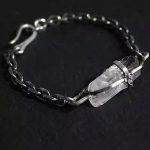 Purifying Glimmer: Raw Clear Quartz & Oxidized 925 Sterling Silver Healing Bracelet