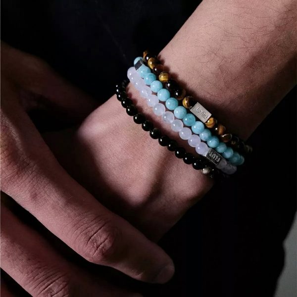 Grounding Courage: Natural Golden Tiger Eye & S925 Silver Cube Bracelet