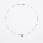 Tranquil Clarity: Natural Aquamarine & S925 Sterling Silver Minimalist Necklace