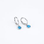 Vintage Protection: S925 Sterling Silver & Turquoise Drop Hoop Earrings