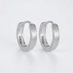 Lunar Simplicity: Brushed 925 Sterling Silver Huggie Earrings