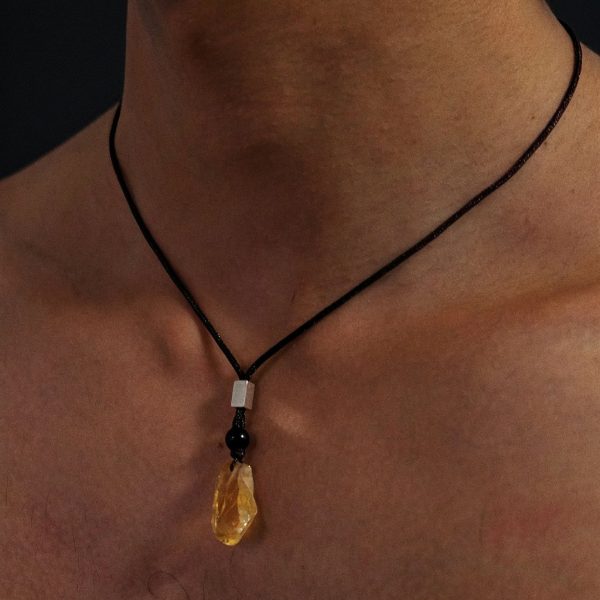 Radiant Abundance: Raw Citrine & 925 Sterling Silver Adjustable Necklace