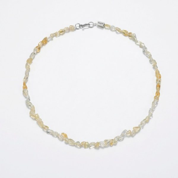 Radiant Abundance: Natural Irregular Citrine & S925 Silver Beaded Necklace