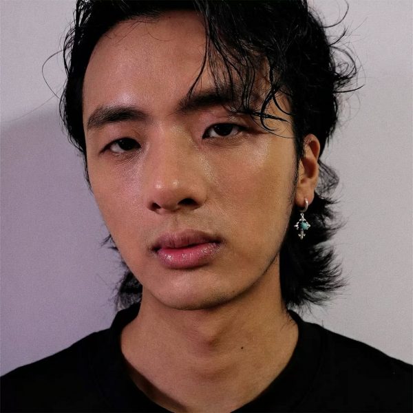 Protective Guardian: Natural Turquoise & Oxidized S925 Silver Cross Hoop Earrings