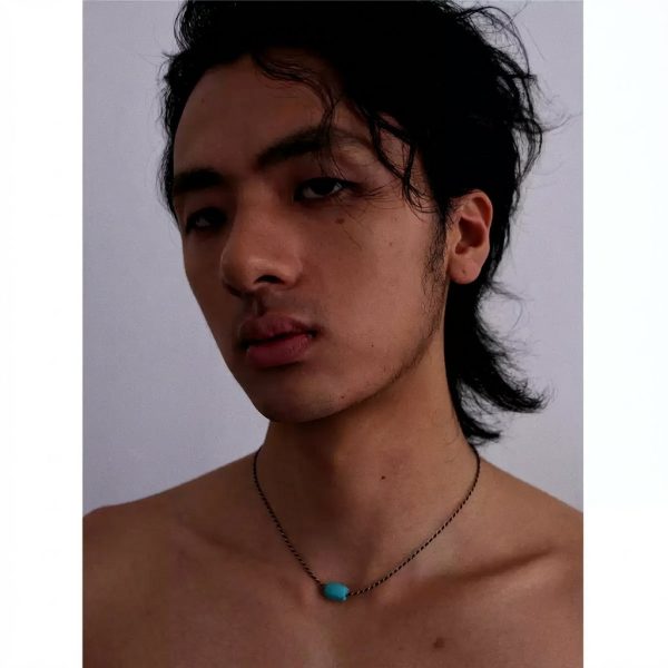 Protective Serenity: Natural Turquoise & 925 Sterling Silver Hand-Woven Necklace