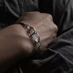 Purifying Glimmer: Raw Clear Quartz & Oxidized 925 Sterling Silver Healing Bracelet