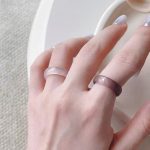 Gentle Embrace: Natural Rose Agate Solid Band Healing Ring