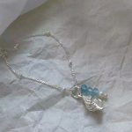 Tranquil Tides: Natural Aquamarine, Pearl & Silver Conch Healing Necklace