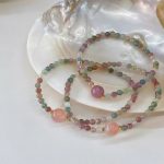 Radiant Abundance: Natural Rainbow Tourmaline & Silver Healing Bracelet