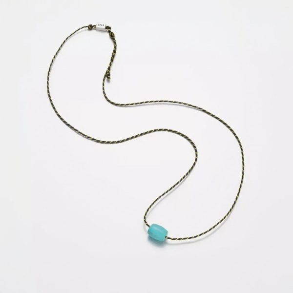 Protective Serenity: Natural Turquoise & 925 Sterling Silver Hand-Woven Necklace