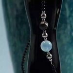 Protective Serenity: Natural Black Agate, Aquamarine & Silver Sheen Obsidian Healing Necklace