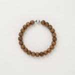 Grounding Serenity: Natural Old Mountain Sandalwood & Silver Accent Bracelet