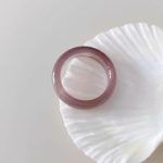 Gentle Embrace: Natural Rose Agate Solid Band Healing Ring