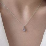 Ethereal Serenity: Natural Madagascar Blue Moonstone & S925 Sterling Silver Necklace