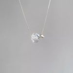 Ethereal Clarity: Natural White Crystal & Cat's Eye Sterling Silver Necklace