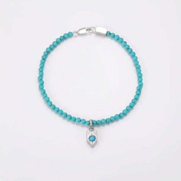 Ancient Wisdom: Natural Turquoise & Oxidized 925 Silver Protective Bracelet