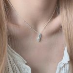 Tranquil Tides: Natural Aquamarine, Pearl & Silver Conch Healing Necklace
