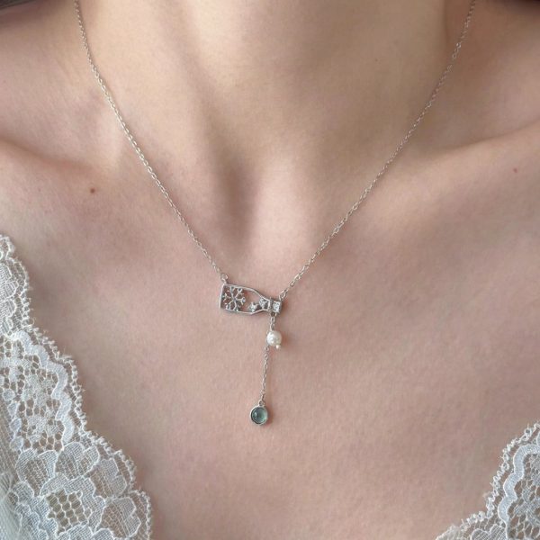 Enchanting Hope: Natural Aquamarine & Zircon Wishing Bottle Necklace