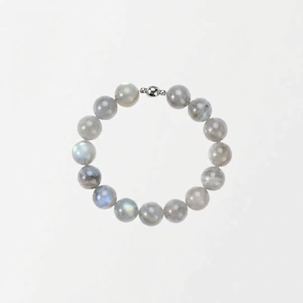 Mystical Serenity: Natural Grey Moonstone Healing Bracelet