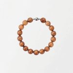 Grounding Serenity: Natural Old Mountain Sandalwood & Silver Accent Bracelet