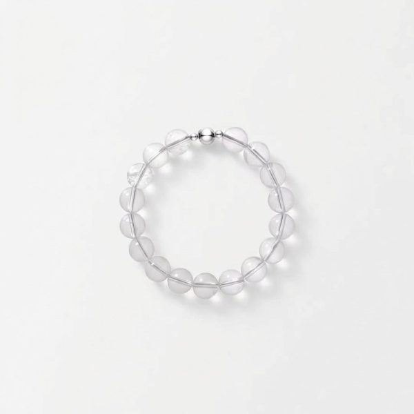Luminous Clarity: Natural White Crystal (Clear Quartz) Healing Bracelet