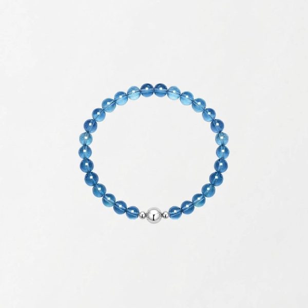 Oceanic Serenity: Natural Deep Blue Aquamarine Healing Bracelet