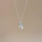 Tranquil Tides: Natural Aquamarine, Pearl & Silver Conch Healing Necklace