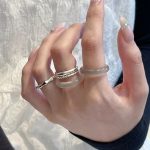 Harmonious Clarity: Natural Ice Agate & Chalcedony Stacking Ring Collection