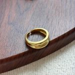 Abundant Vitality: Natural Green Agate & S925 Silver Bamboo Ring Set