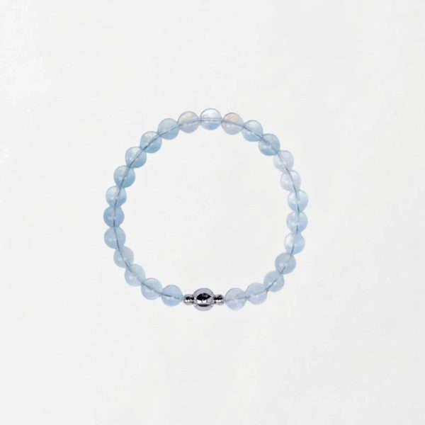Oceanic Serenity: Natural Deep Blue Aquamarine Healing Bracelet