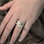 Soulful Bloom: Matte S950 Silver & Peridot Gardenia Healing Ring