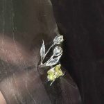 Unconventional Romance: Sculpted Silver Tulip & Radiant Yellow Zircon ISFP Ring