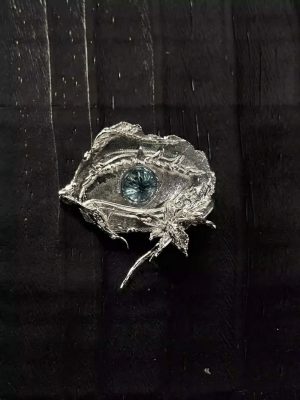 Awakening Vision: Sterling Silver & Blue Crystal 'Clear Gaze' Healing Brooch