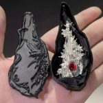 Melodic Passion: Natural Red Garnet & Sterling Silver Violin Pendant Necklace