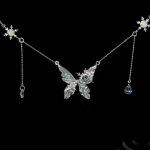 Ethereal Transformation: Winter Butterfly Sterling Silver & Zirconia Necklace