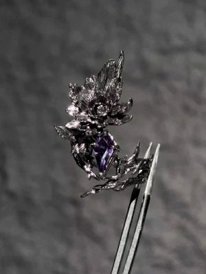 Commanding Ambition: ENTJ Peony Silver & Zirconia Statement Ring