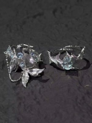 Deep Soul: Whale Fall Sterling Silver & Aquamarine Open Ring