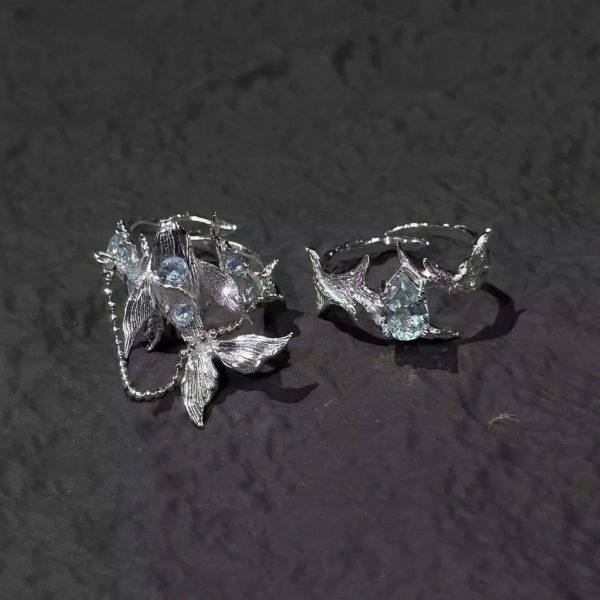 Deep Soul: Whale Fall Sterling Silver & Aquamarine Open Ring