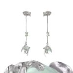 Ethereal Clarity: Green Fluorite & S925 Sterling Silver Stray Birds Ear Cuff
