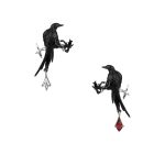 Mystic Wisdom: Raven Series Gothic Obsidian & Garnet Ear Cuffs