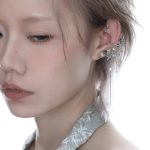 Ethereal Fluidity: Sterling Silver & Zircon Fishtail Tassel Ear Cuff