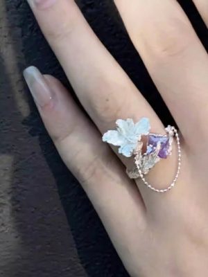 Spiritual Freedom: Natural Amethyst & Sterling Silver Iris Ring