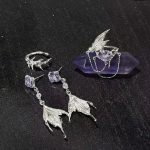 Mystical Tides: Natural Amethyst & S925 Silver Mermaid Tail Earrings