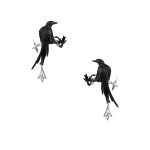 Mystic Wisdom: Raven Series Gothic Obsidian & Garnet Ear Cuffs