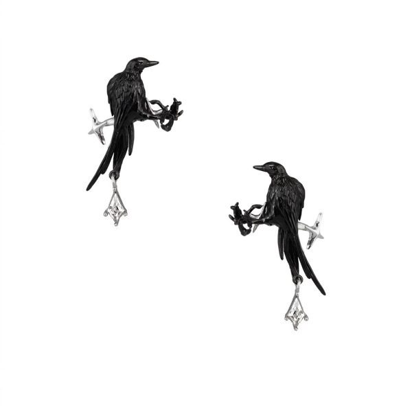 Mystic Wisdom: Raven Series Gothic Obsidian & Garnet Ear Cuffs