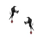 Mystic Wisdom: Raven Series Gothic Obsidian & Garnet Ear Cuffs