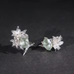 Ethereal Renewal: Sterling Silver & Peridot 'Lily in the Rainy Night' Adjustable Rings