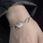 Ethereal Wisdom: Sterling Silver & Amethyst Iris Adjustable Half-Bangle